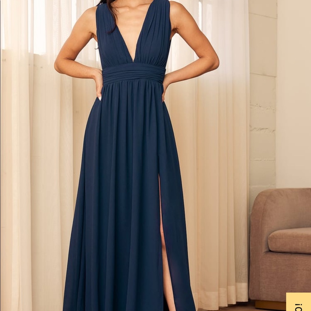 Lulus, heavenly hues navy blue maxi dress
